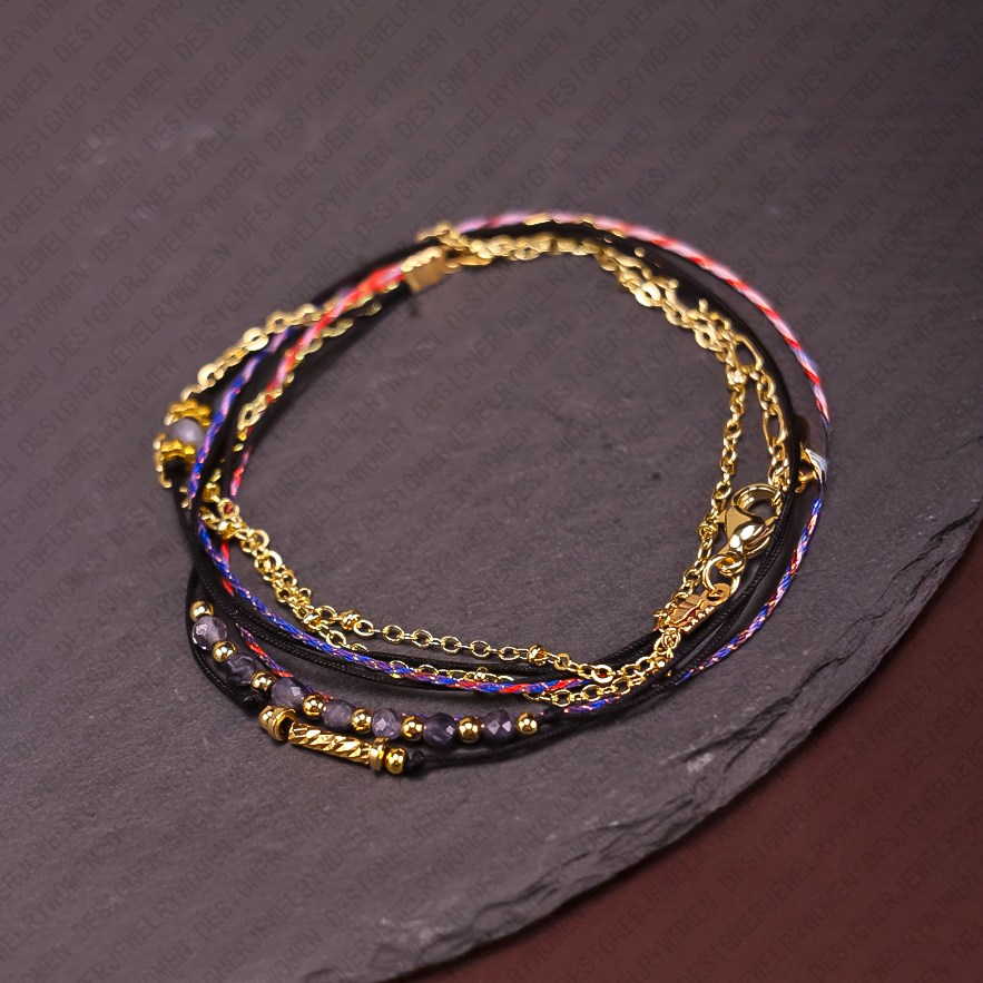 Designer Bracelet for Women French Style Bracelets Layered Bangle Red String Braided Bangles Lucky Charm Luxury Jewlery Designer for Women Elegant Chi