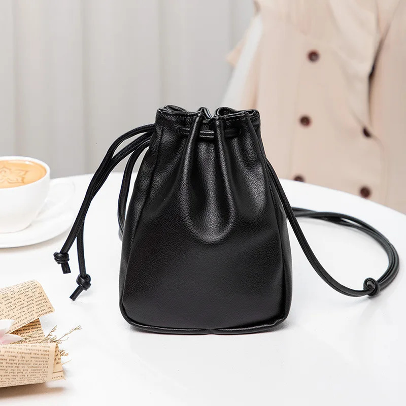 Casual Drawstring Bag Style Women Crossbody Bag Candy Color Lady Mini Bucket Bag for Mobile Phone Female Shoulder Purse Wallet 251027