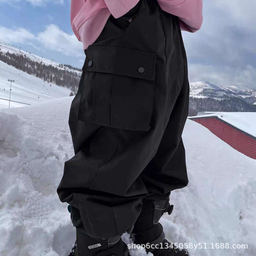 Ultra Loose Windproof Waterproof Snowboarding Hip-Hop Ski Suit Fleece-Lined Men And Women Pants Outdoor Warm Winter
