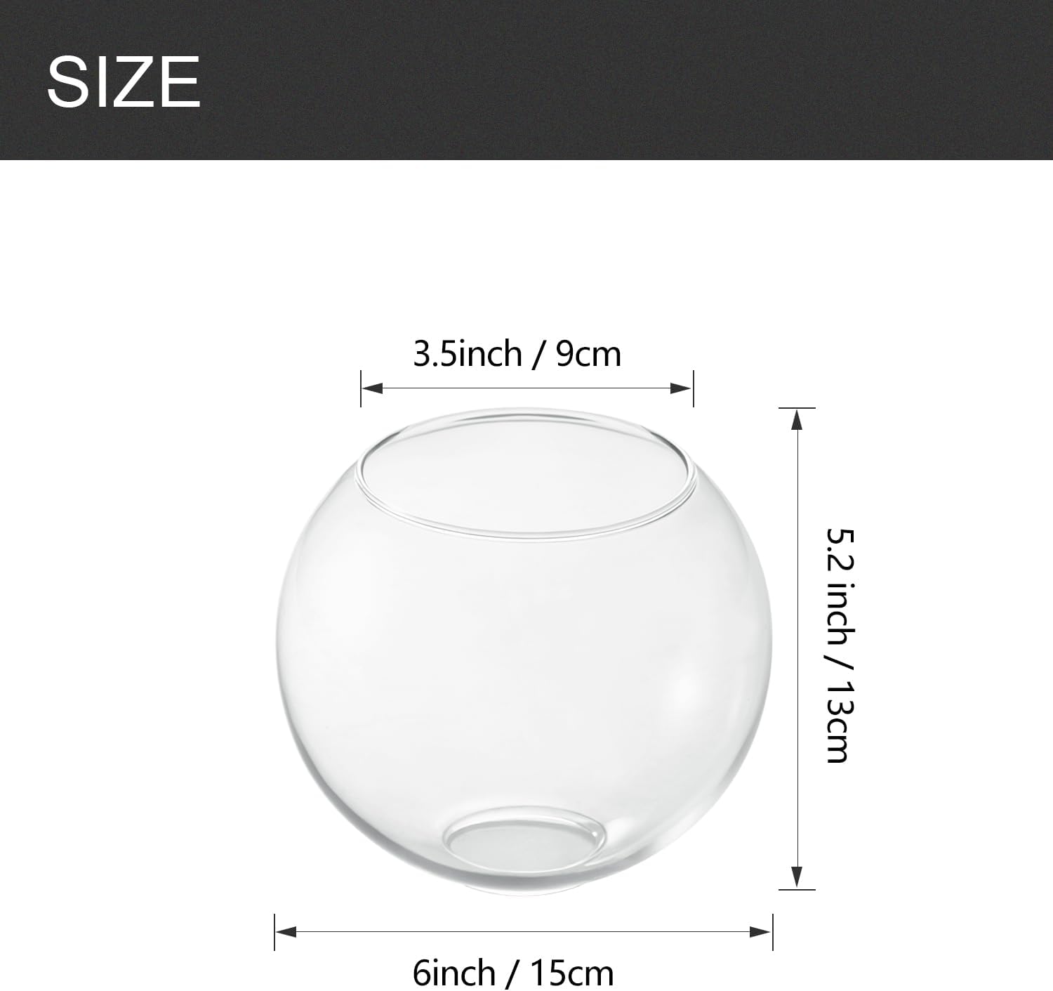 Clear Glass Shade,Replacement Globe & Cover for Lighting Fixture, 6" Diameter, Replacement with 1.65 Inch Fitter for Wall Lamps Chandeliers or Ce