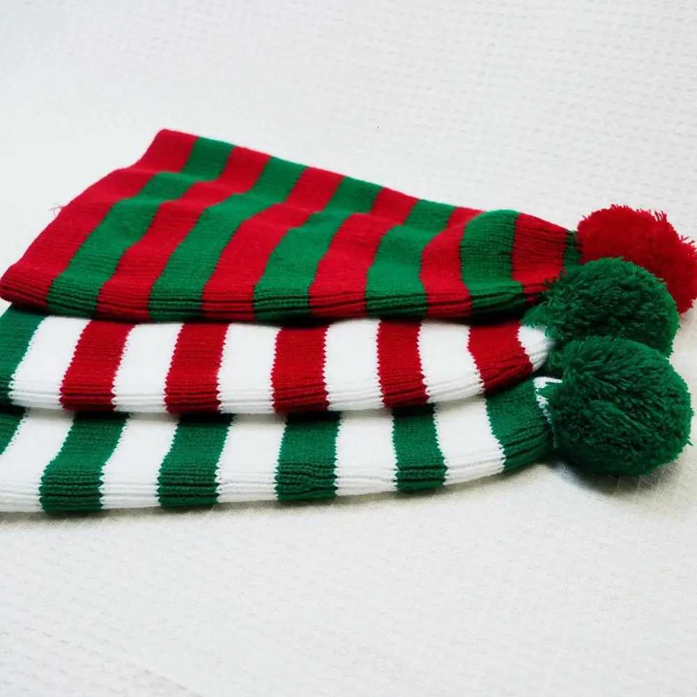 Adult Christmas Knit Hat Elf Santa Beanies Santa Red And Green Knit Crochet Hat Fancy Dress Accessory Xmas PartyW251027