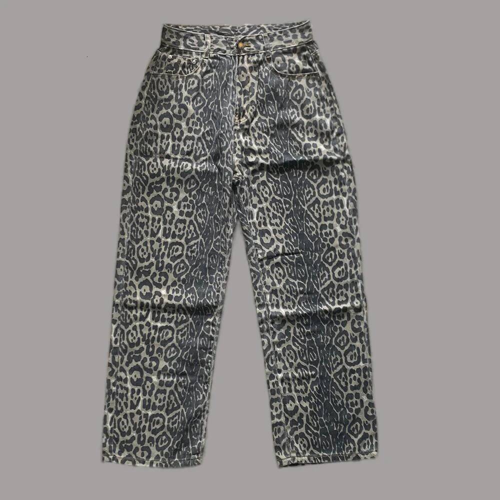 winter jacket women Leopard Women Y2k American Wide Leg Pants High Waisted Korean Style Retro Baggy Jeans Loose Oversized Straight Trousers