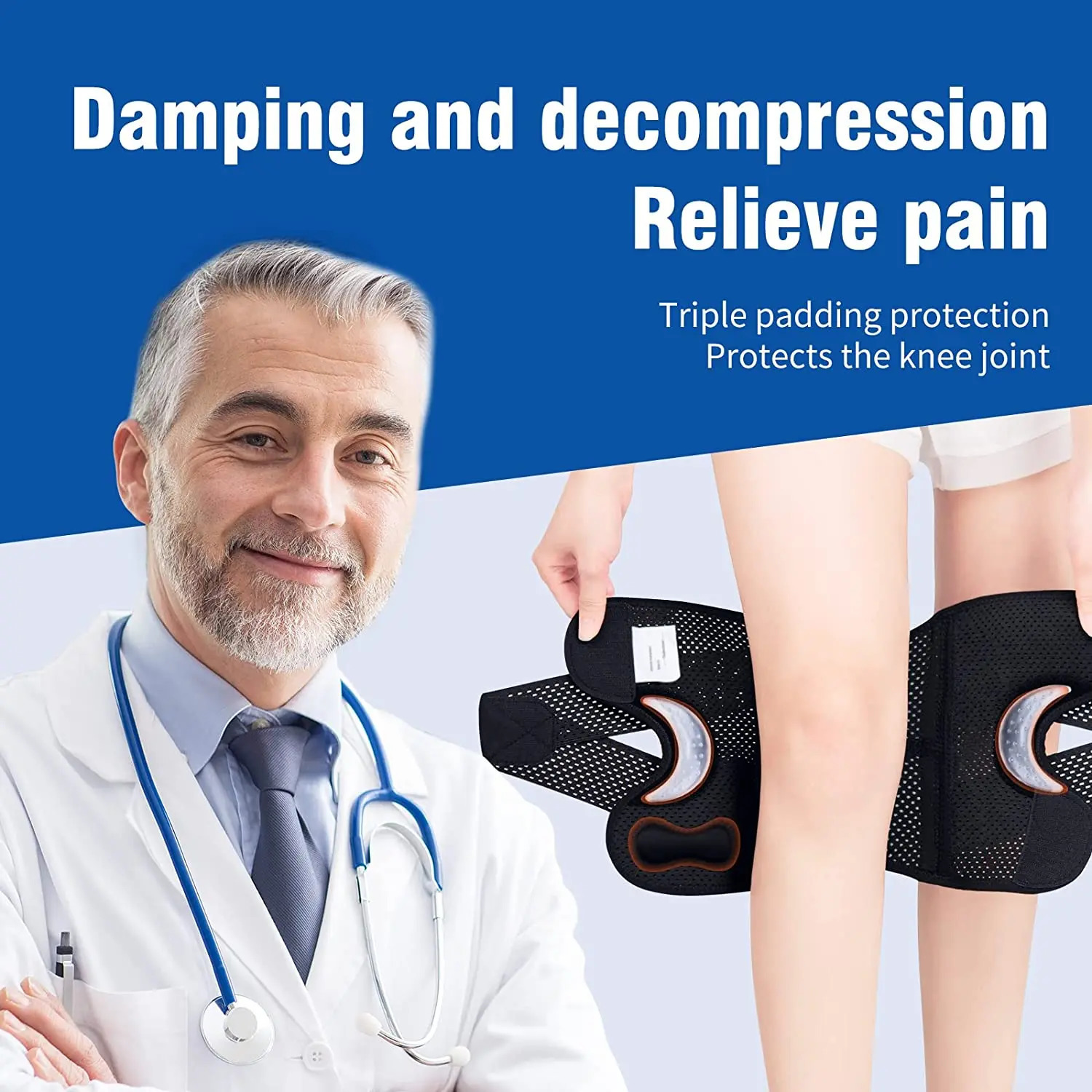 NEENCA 1 Pcs Knee Brace with Side Stabilizers Patella Gel Pad Knee Support for Meniscus Tear Knee Pain ACL MCL Injury Recovery 251023