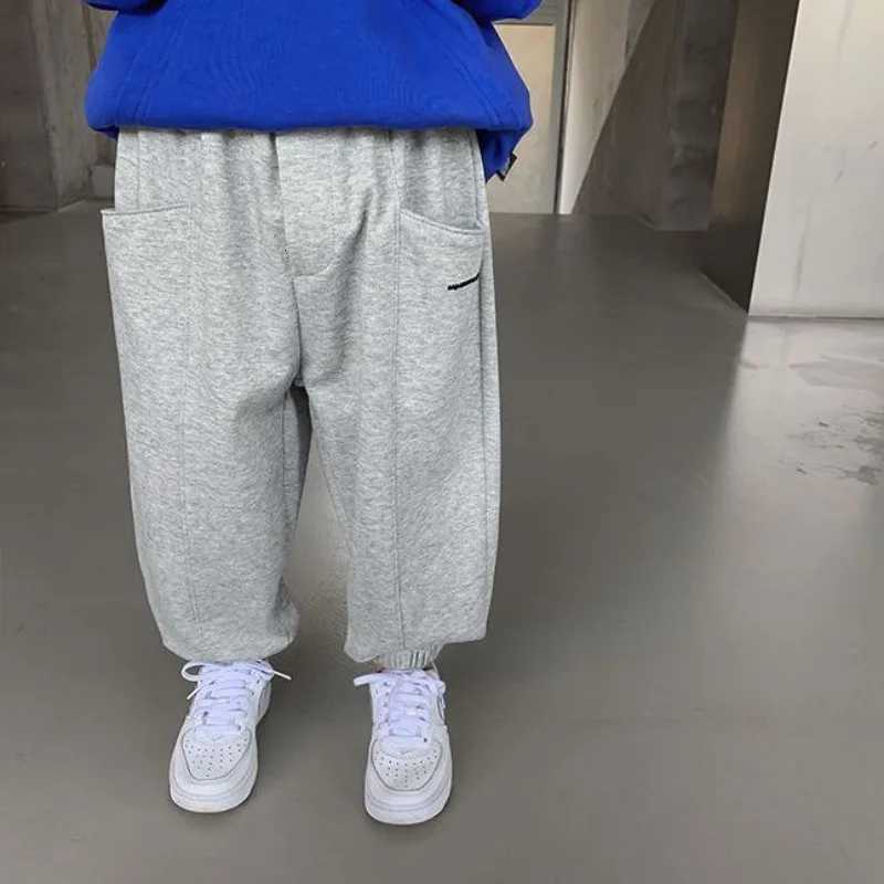 Autumn Kids Thin Letter Sweatpant Boys Ankle Length Harem Pant 2y Young Child Clothes Spring Girls Elastic Waist Sport TrousersT251027