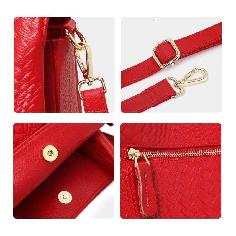 Aidrani Genuine Leather Fashion Women's Handbag Large Capacity Weaving Patterns 100% Soft Cowhide Bag