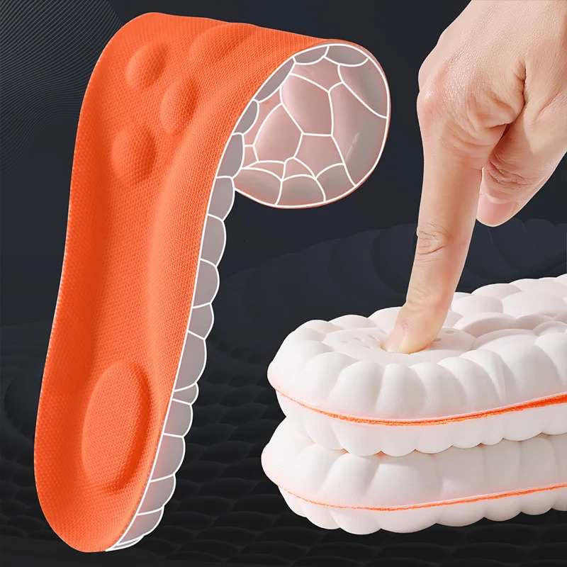 124pairs Latex Sport Insoles Soft High Elasticity Shoe Pads Ortic Breathable Shock Absorption Cushion Arch Support Insole251020