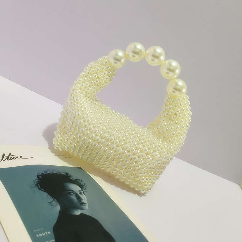 Women Handbag Large Capacity Handbag Handmade Woven Banquet Beaded Large Pearl Bag Internet Famous New Summer Handbag