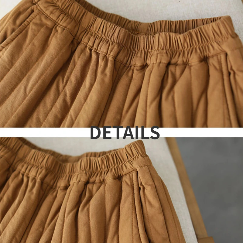 Warm Quilted Pants Women Winter Trouser Loose M4XL Harem Vintage Chinese Pantalone Elastic Waist Streetwear Aesthetic Windproof 251027