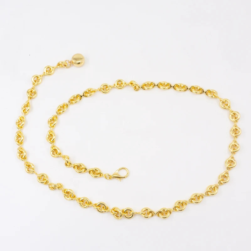 Round light gold waist chain coat thin chain waist belt womens metal chain waist belt 251023