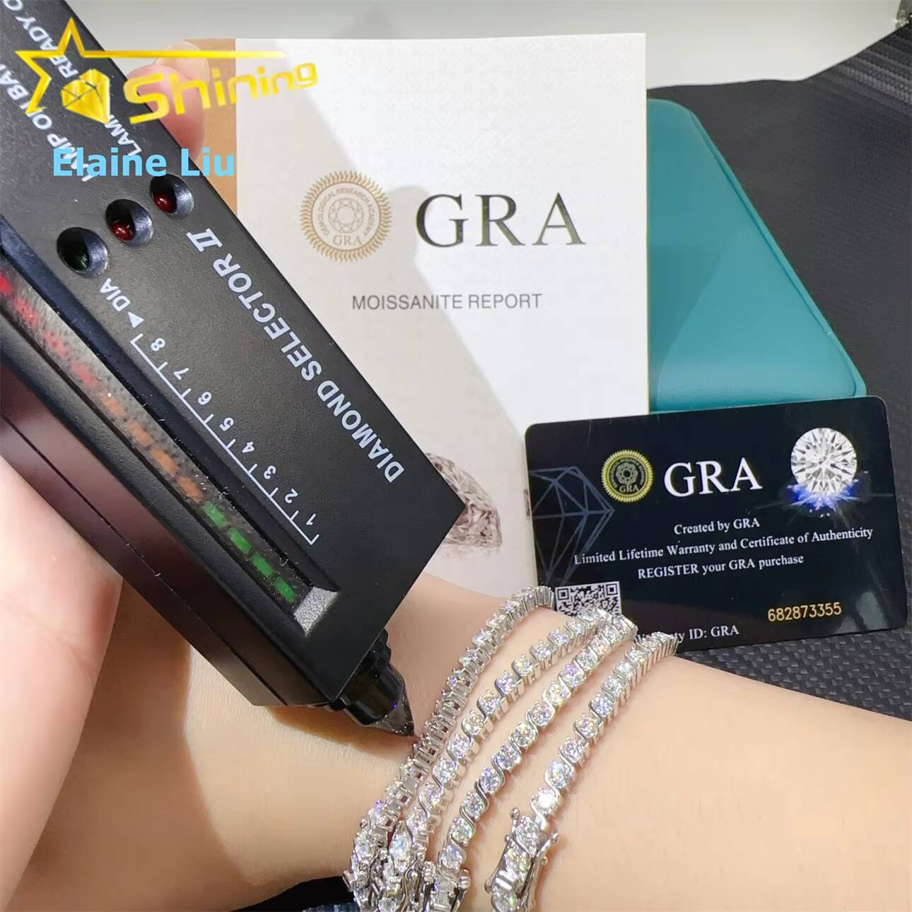 GRA Certificated Custom Hip Hop Fine Jewelry VVS Moissanite Bracelet Silver 925 Pass Diamond Tester Tennis Chain Bracelet