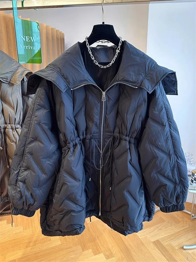 Winter Womens Jacket Korean Fashion White Duck Down Jackets Parkas Warm Puffer Coat Loosefit Female Snow Wear Outwear 251027