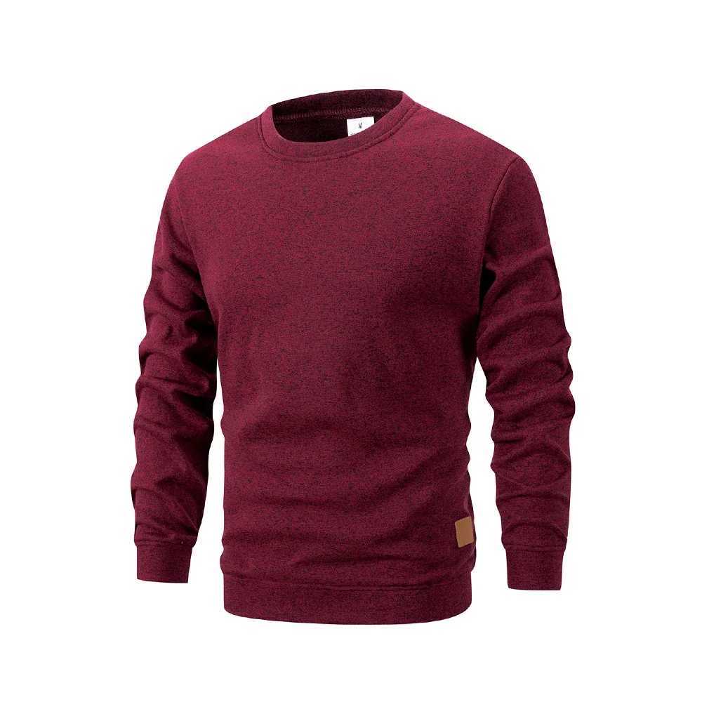 New Mens Sweater Spring Autumn Round Neck Long Sleeve Pullover Casual Sports Sweatshirt High Quality Solid Color Fleece Coat W251027