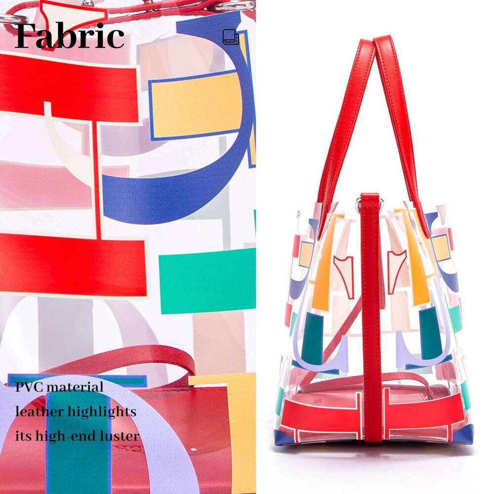 Large Capacity Commuter Business Office Shoulder Bag Classic Transparent Color New 2024 Women's Handbag