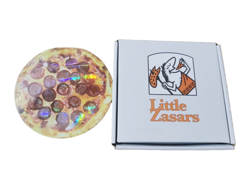 custom print pizza style box and bag wholesale holographic zipper pack baggies UV spot embossed printting boxes stickers