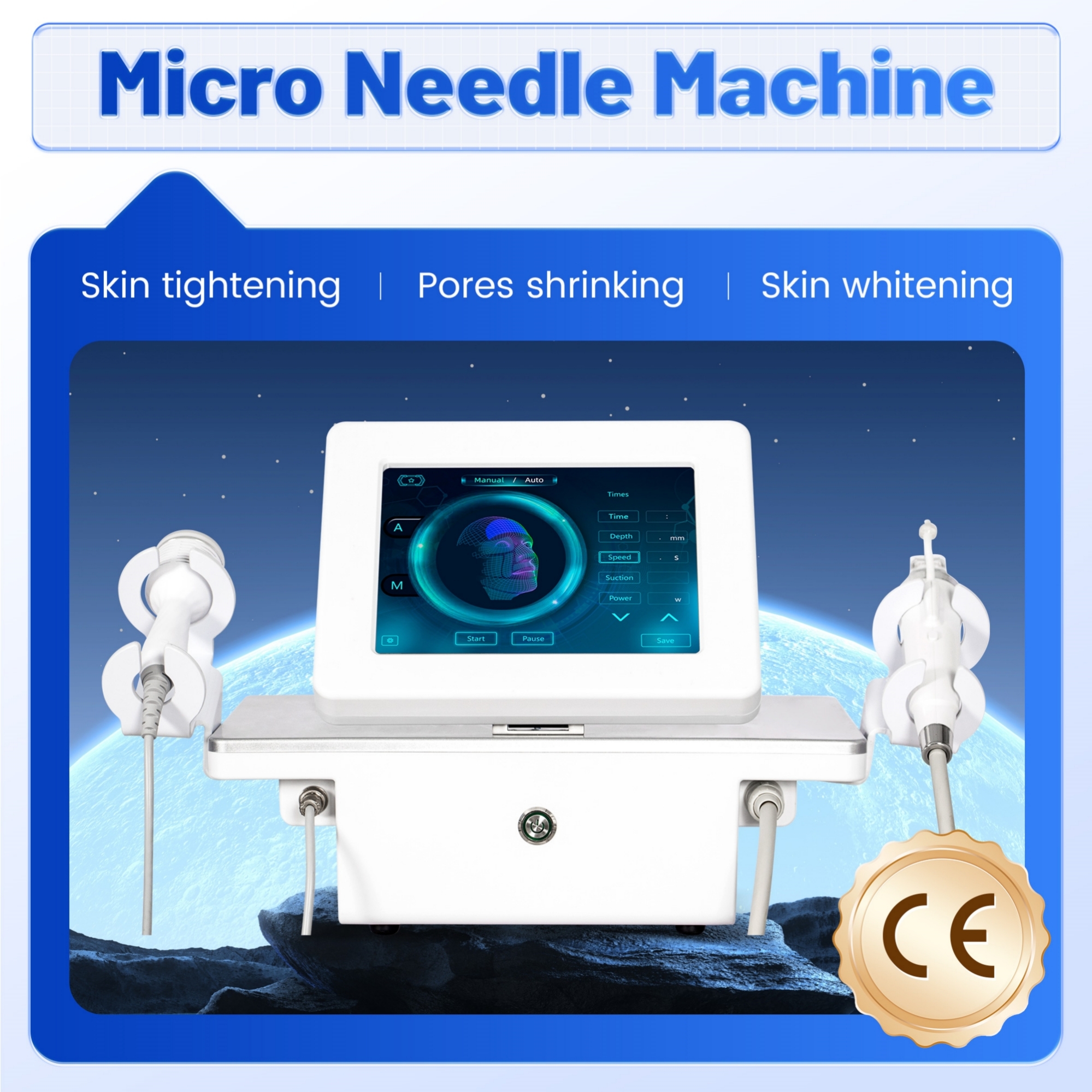Gold Radio Frequency Micro-needle Instrument Deep Repair Skin Firming Anti-Wrinkle Equipment High-End Beauty Salon Factory Direct Sales
