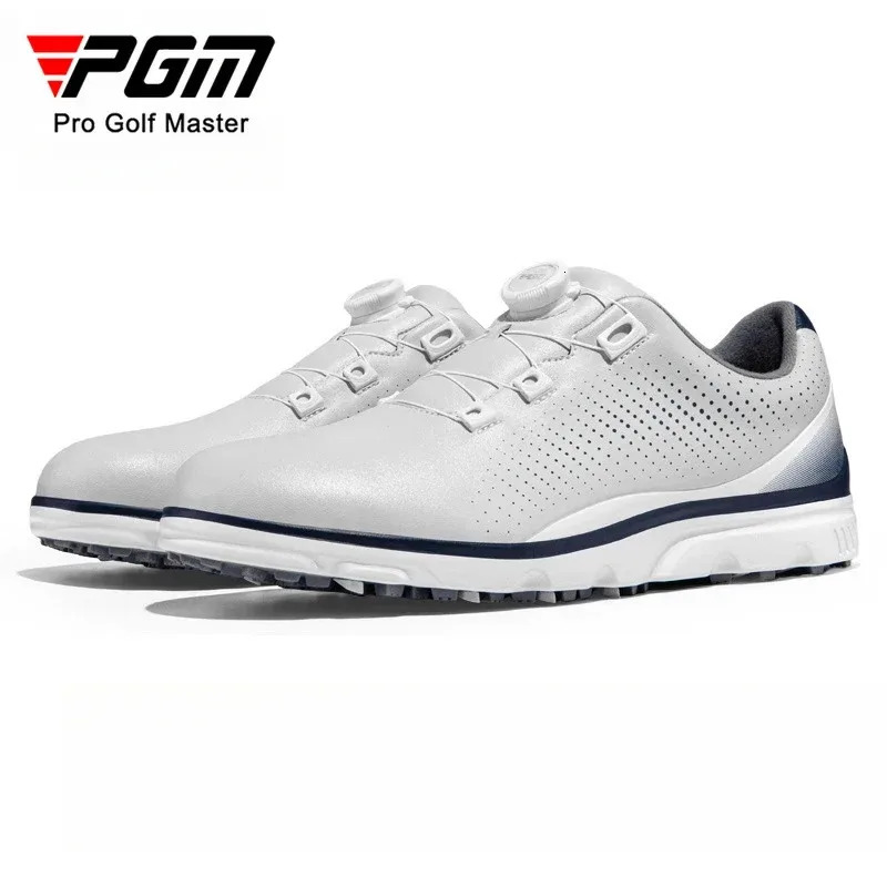 PGM Mens Golf Shoes Ultra Fiber Waterproof Knob Lace Anti Slip Casual Sports Sneakers XZ322 251023