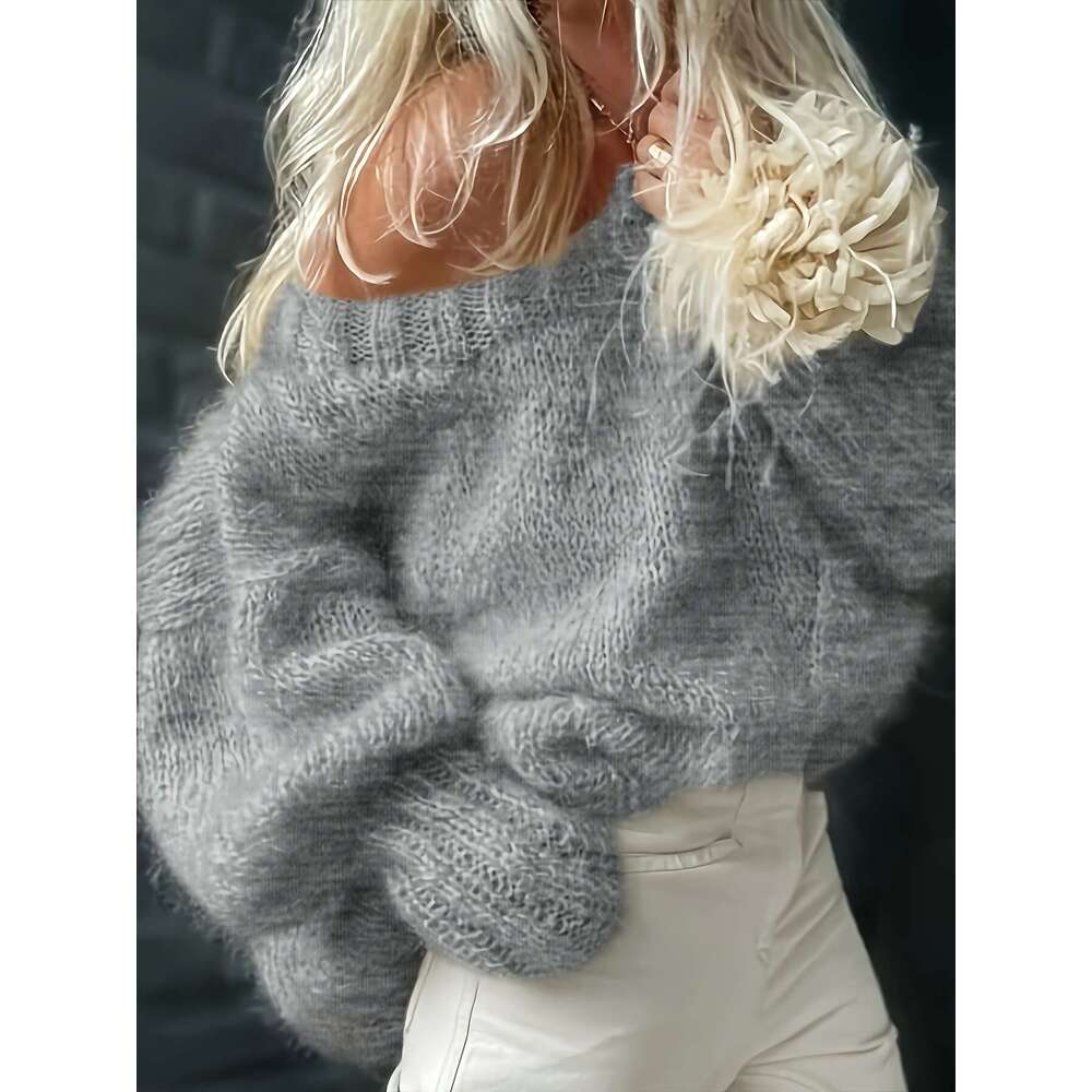 Elegant Sweater Elegant Strapless Soft Chic Pullover Fall/Winter, Everyday & Formal Outfits - Women's Sweater For Office, Party