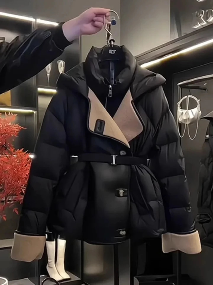 Woman Winter Clothing Parkas Long Female Womens Spring Jackets Down Outerwear Short Coats Waist Belt 251027