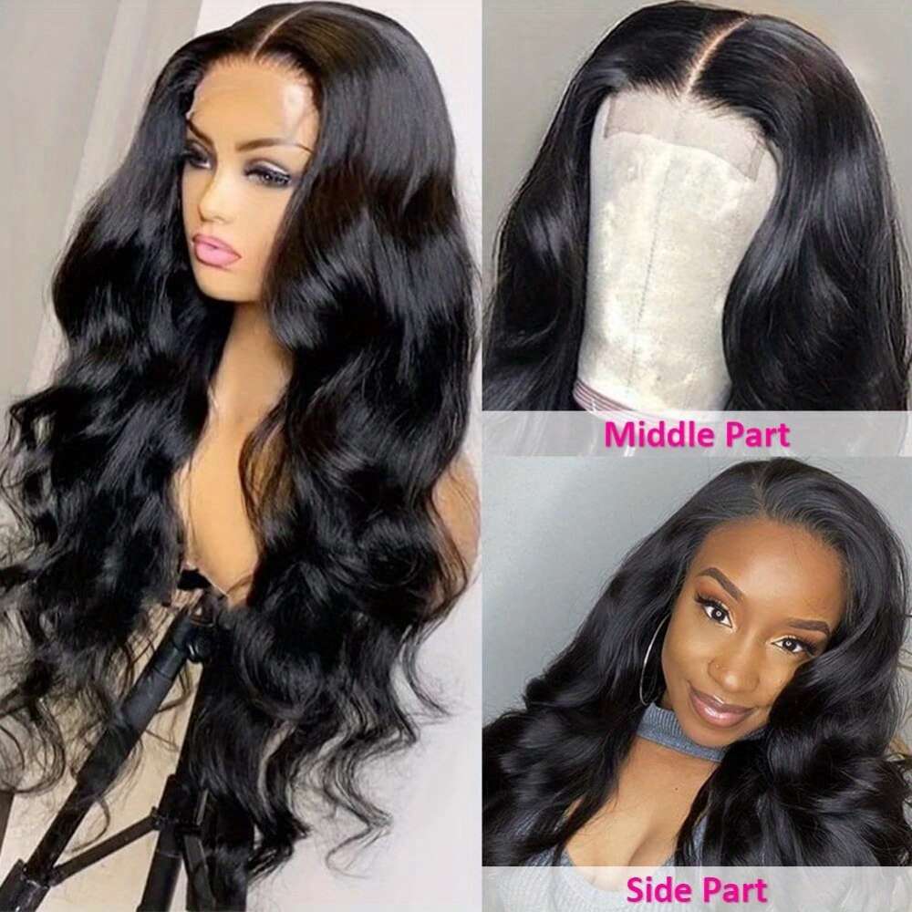 Body Wave Front Pre Plucked With Baby Glueless 4X4x1 Lace Closure Human Hair Wigs For Natural Color