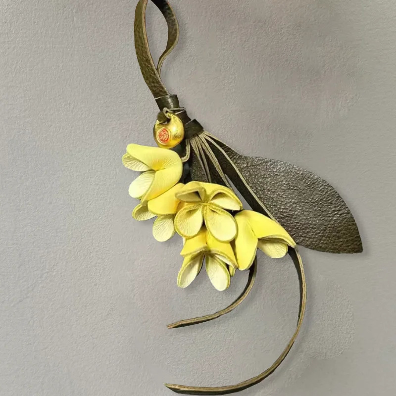 Tomato Leather Bag Charm Purple Flower Keychain Bag Pendant Decoration High Girl Gift Bag Accessories 251027