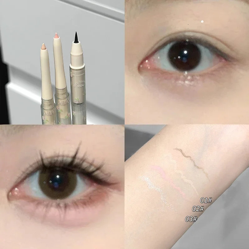 Double Head Matte Pearlescent Eyeliner Pen Highlighter Brightening Shadow Under Eyelid Liner Liquid Contour Lying Silkworm Pen 251027