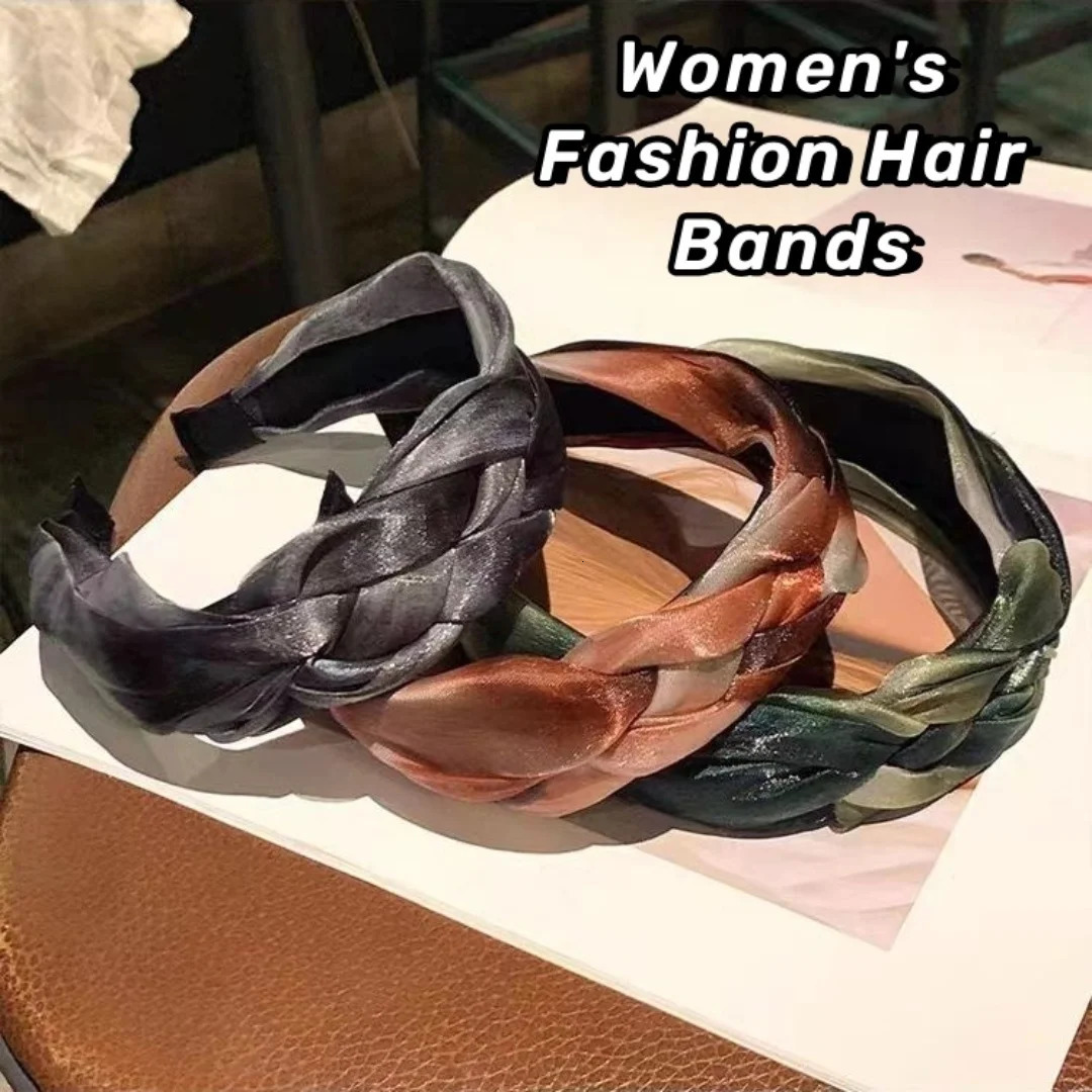 Gradient Hair Hoops Women Girl Wide Side Hairband Shiny Mesh Hair Hoop Headwear Hair Accessories Headband Headdress Loop 251023