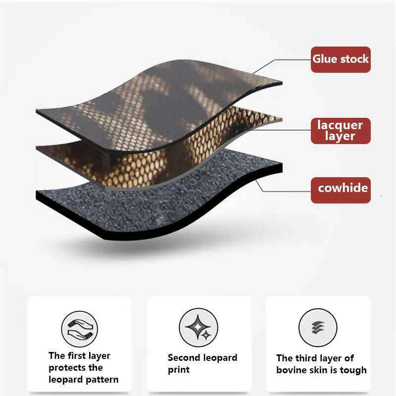 Aidrani New Black Capacity Women's Handbag With A Fashionable Leopard Print Design Crafted From High - Quality Cowhide