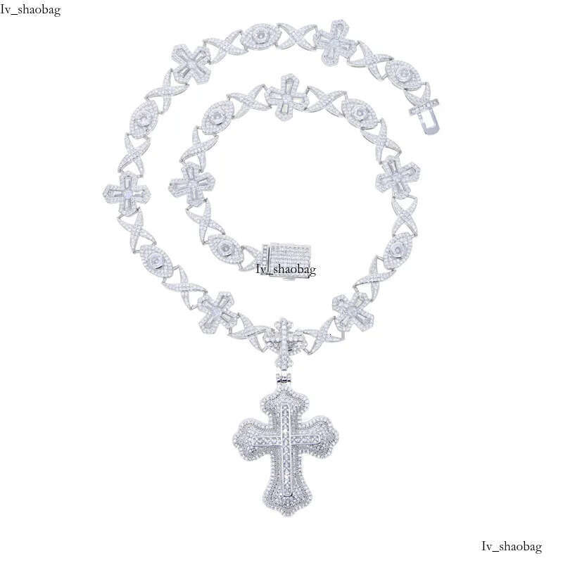 Hip Hop Pendant with Eye Cross Cuban Chain Necklace 5A Zircon Mens Jewelry aaa