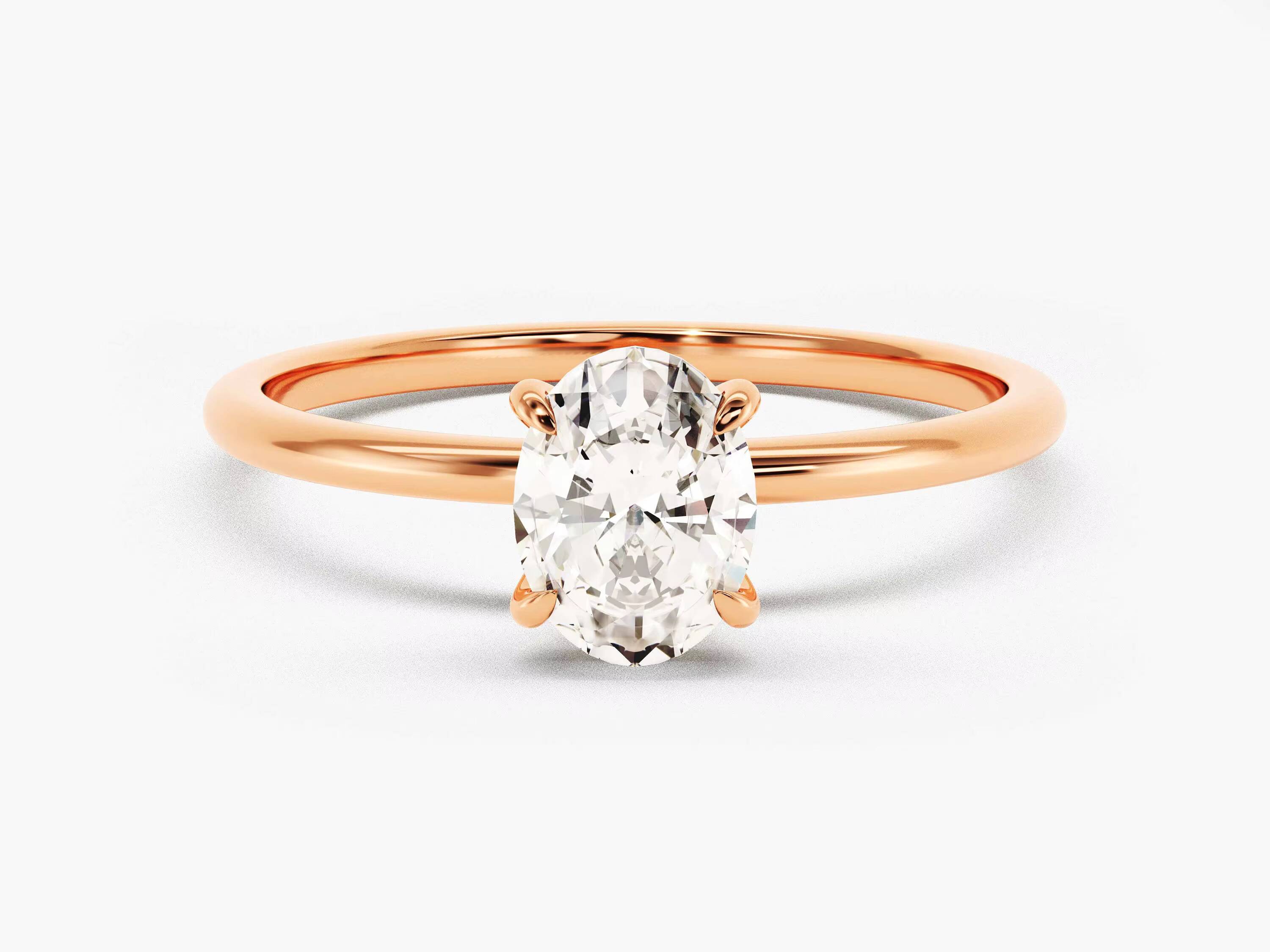 12 CT Oval Cut Diamond Engagement Ring 14k 18k Solid Gold Diamond Ring 4Prong Solitaire Diamond Ring