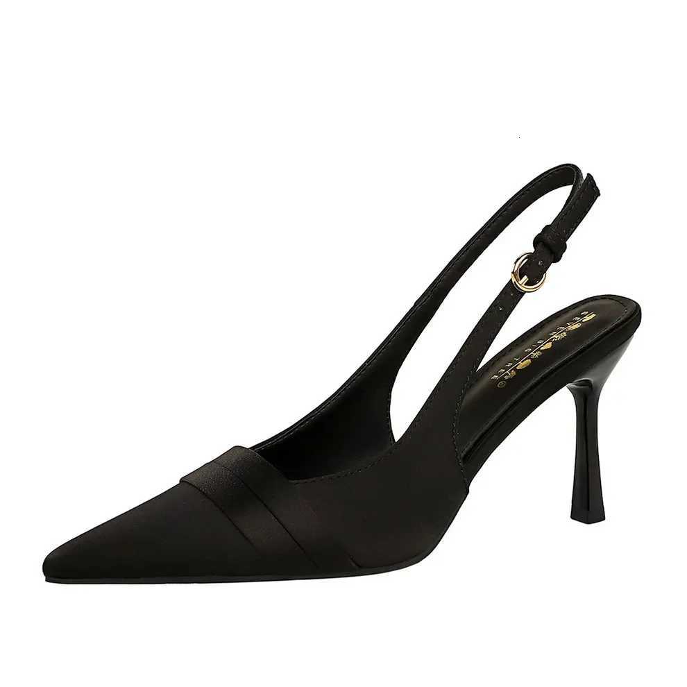 Elegant Silk Satin High Heels with Hollow out Design for Women Perfect for Parties And Special Occasis Thin Stiletto HeelXJ251027