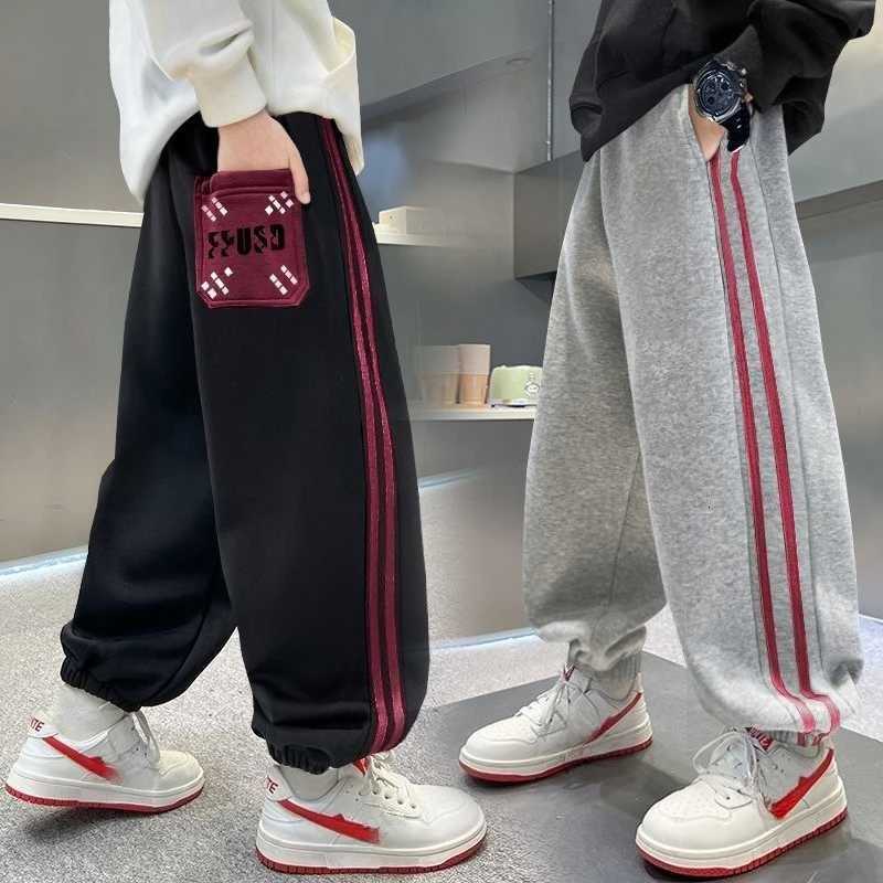 Boys Cotton Casual Pants Kids Grey Trousers Sweatpants Outdoor Clothes for Children Boys Clothing 10 To 14 Years 2025 NewT251027