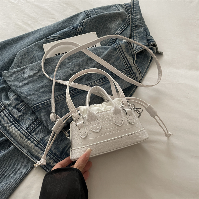 French niche design mini handbag winter new fashion retro texture design trendy women's shoulder bag elegant luxury designer bag