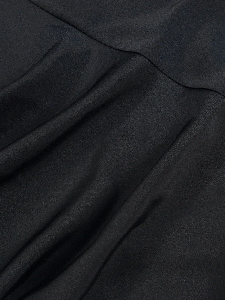 Plus Size Womens Irregular Layered Solid Colour Halfbody Skirt Polyester Versatile Elastic Waist Temperament Elegant 251027