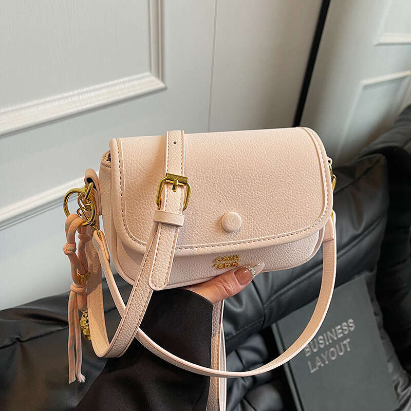 Super Popular Lychee Pattern Designer Bag - 2025 New Trendy Women's Small Square Handbag, Versatile Fashionable for Shoulder & Crossbody with Hig