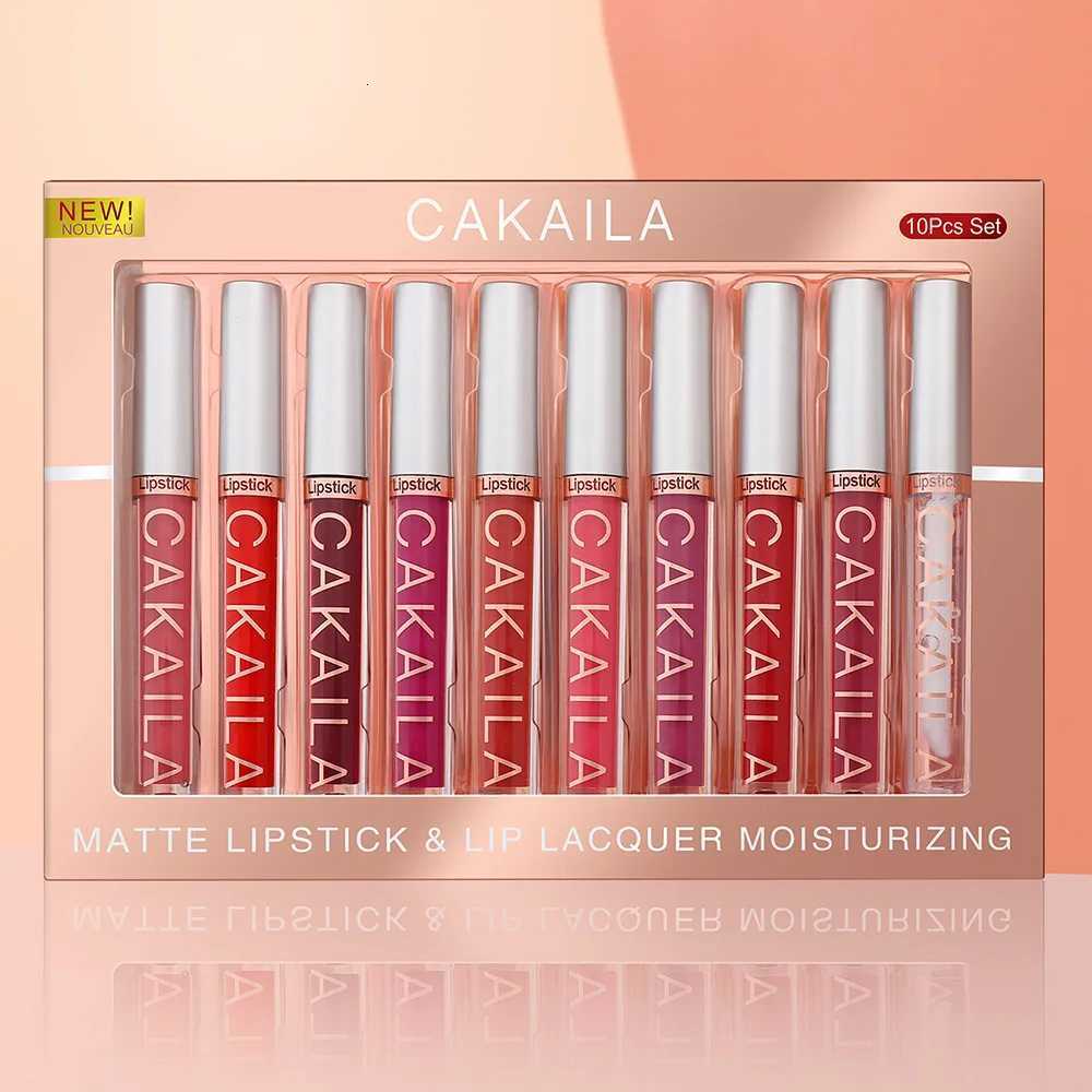 CAKAILA 0 pcs Matte Velvet Nude Lip Gloss Set Lipstick color showing waterproof nonstick liquid lipstick lip gloss W251027