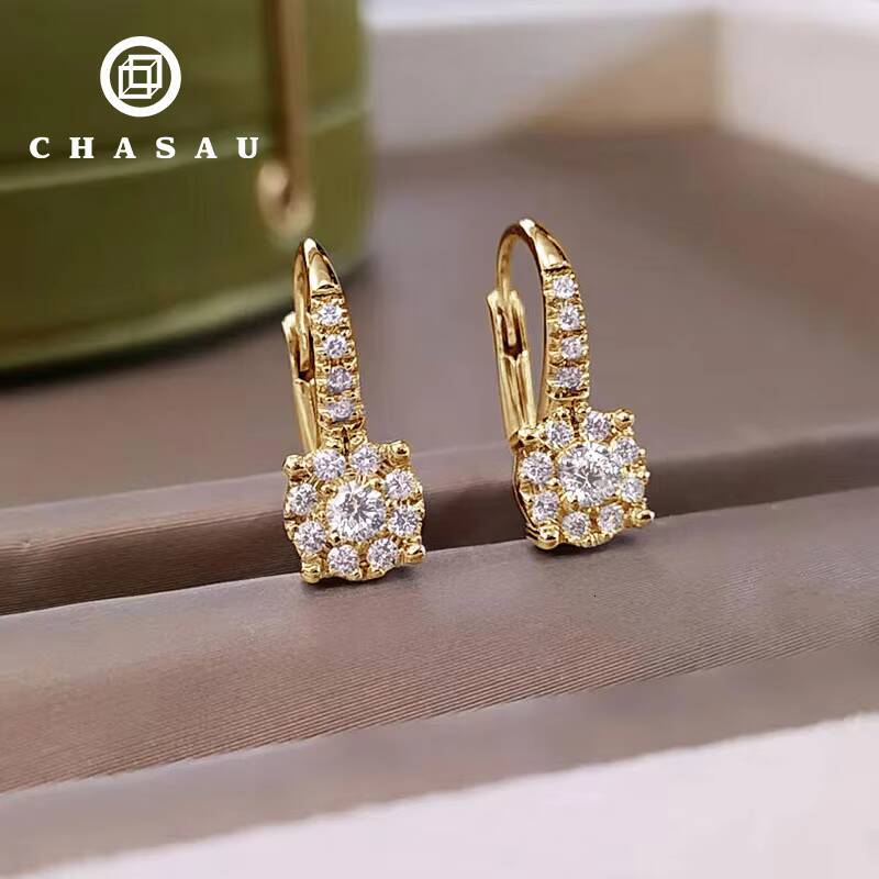 Classic Halo Clip Earrings 925 Silver Full Pave 4mm2mm17mm15mm Moissanite Halo Hoop Earrings Party Statement for Women