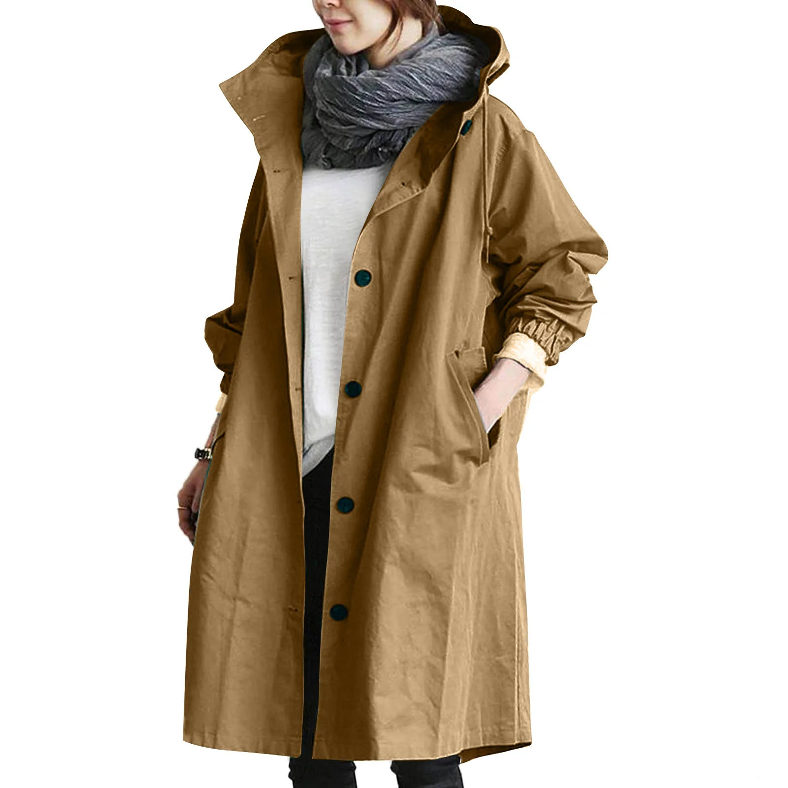Women Loose Long Trench Coats Oversized S5XL 8 Color Opiton Button Long Sleeve Pocket Overcoats Autumn Winter OUFYX2279 251013