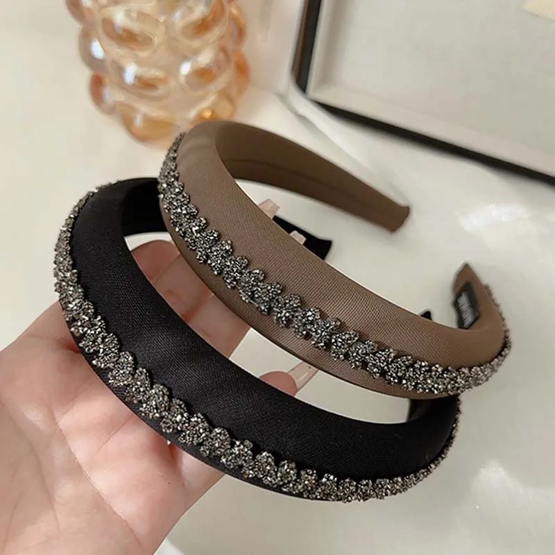 Rhinestone Chain Headband for Women Hair Accessories Fashion Thick Hairband Solid Ladies Outdoot Hair Ornament Head Band 251023