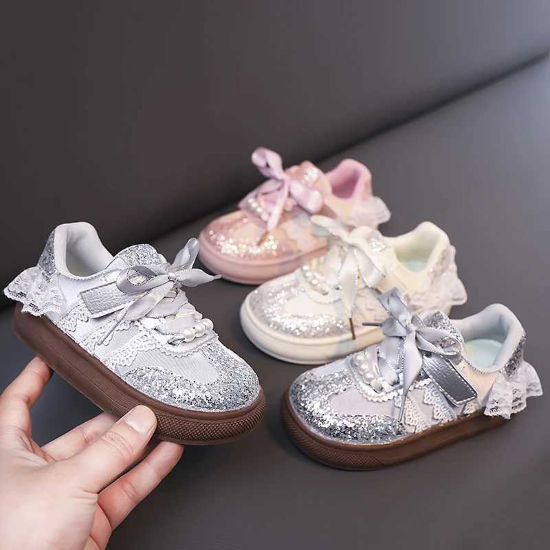 Children Casual Shoes Toddler Baby Girls Bow Sequin Sneakers Glitter Soft Sole Nonslip Sports Shoes Fashion Solid Board Shoes S251027