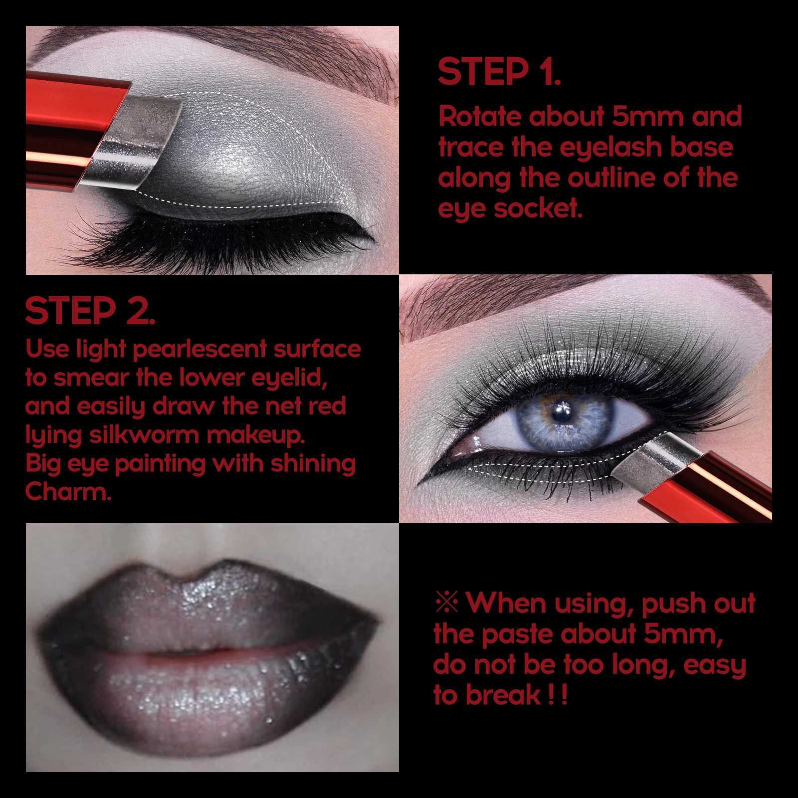 Glitter Metallic Matte Lipstick2 In Two Tone Waterproof EyeshadowSparkling High Pigment Longlasting Smudgeproof NonStick Cup W251027