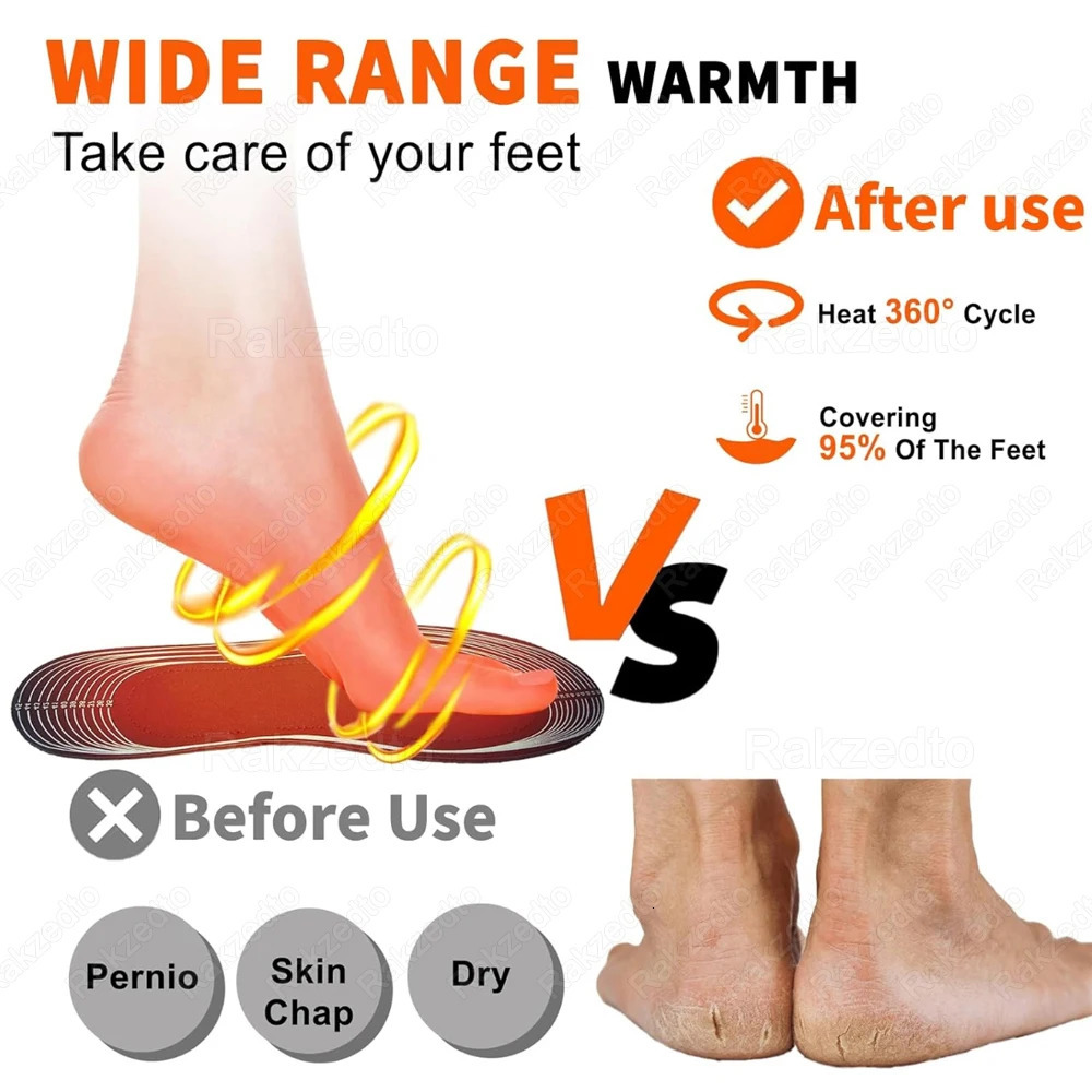 Usb Heated Shoe Insoles for Men Women Winter Outdoor Skiing Feet Warmer Shoes Pad Battery Electric Heating Thermal Insoles251020