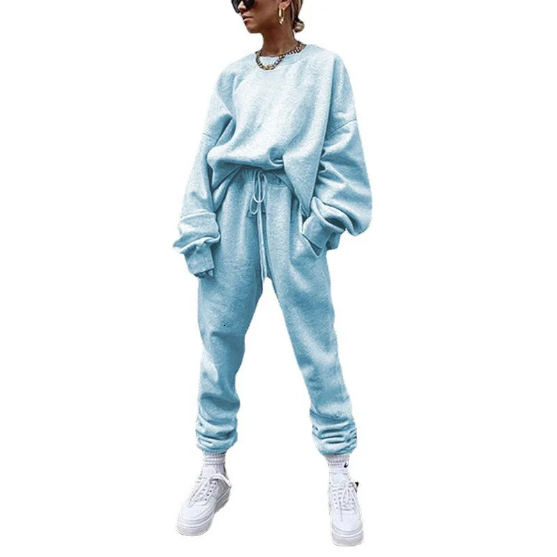 Oversized Womens Two Piece Set Hoodie Set Women Sport Suit Sweatshirt Autumn Winter Sportswear Running Sets 251027