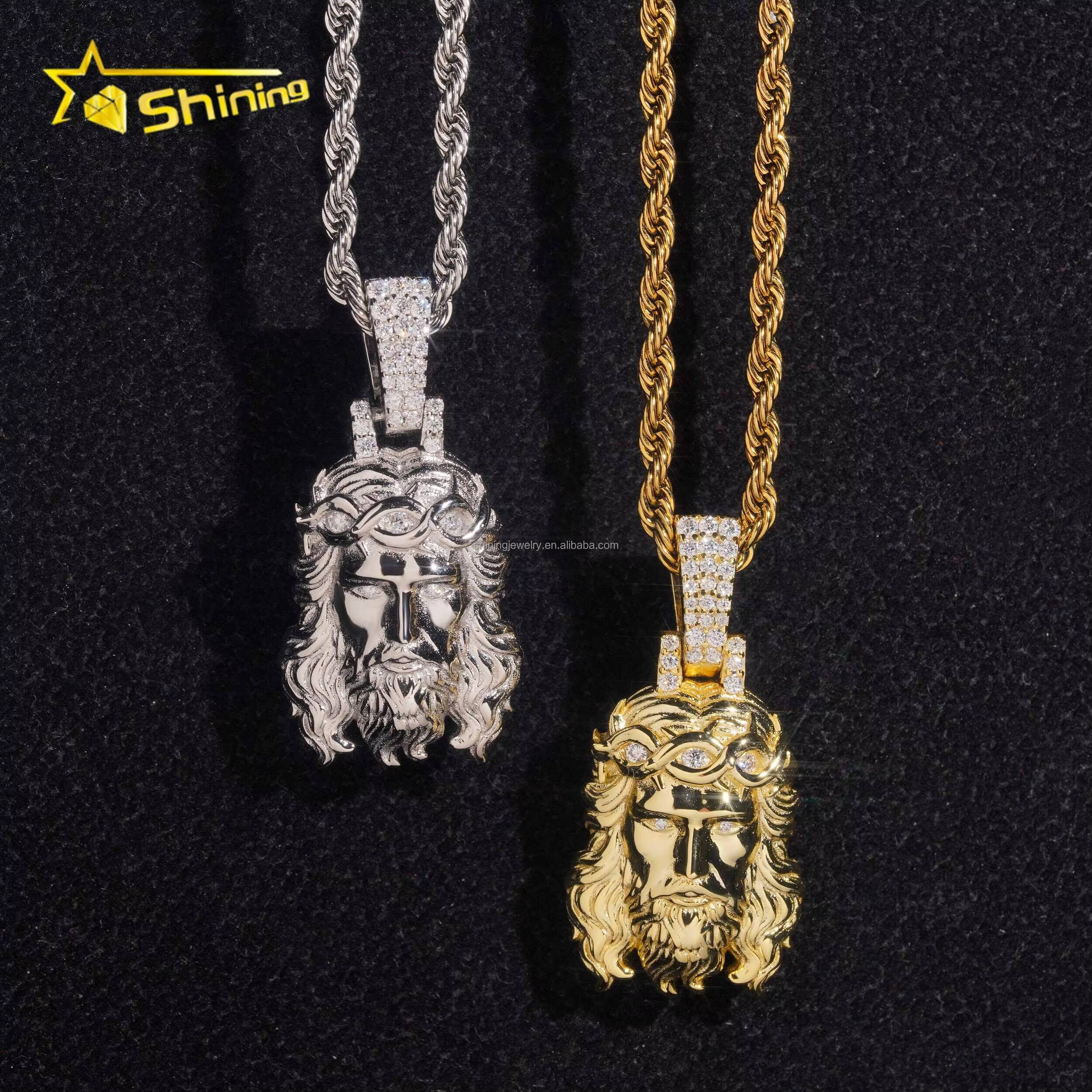 Pass Diamond Tester Wholesale Price Jewelry Hip Hop Iced Out VVS1 Moissanite Diamond S925 Silver Religious Jesus Pendant