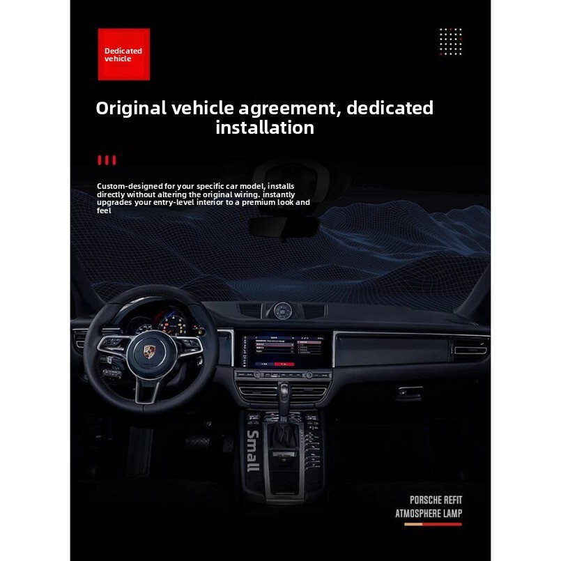 Porsche Cayenne an Panamera Taycan 718 Ambient 64 Colors Special Car Interior Atmosphere Light