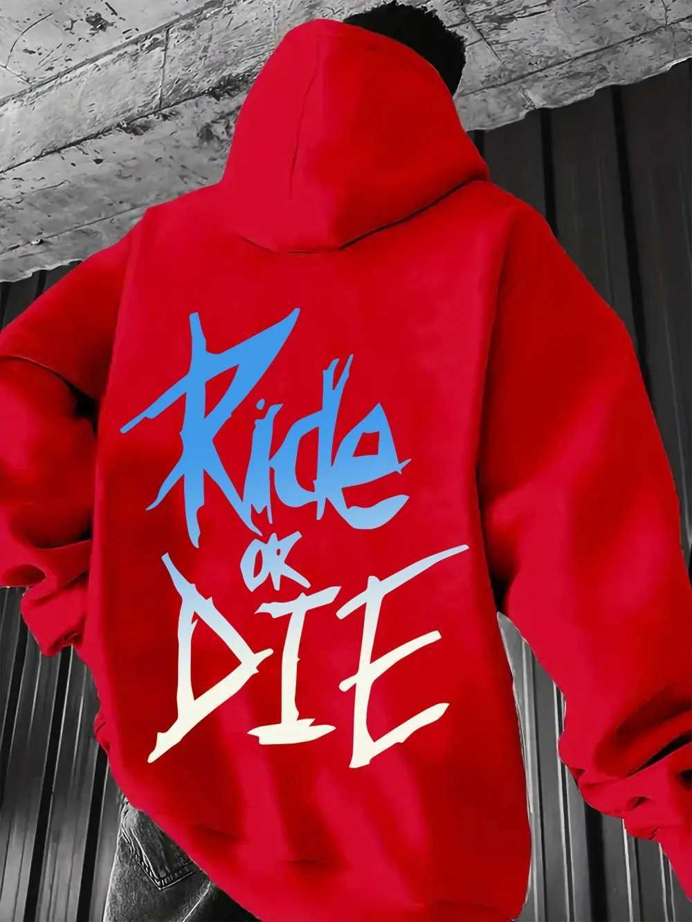 Autumn mens fashion letter print soft and slightly elastic comfortable hooded sweatshirt outdoor urban street style clothing W251027