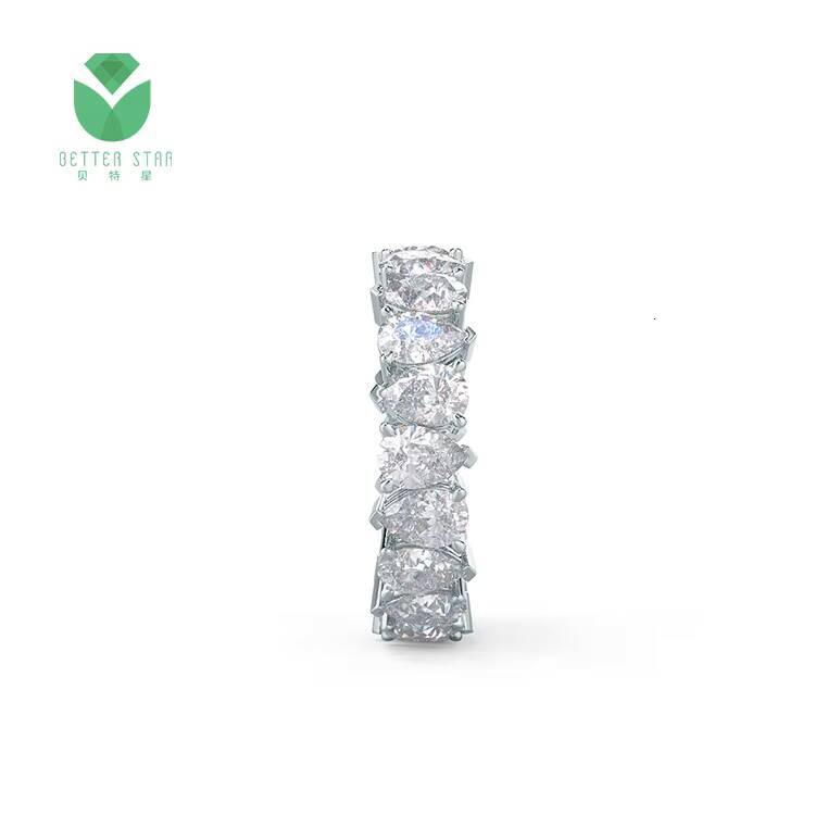 Custom Pear Shape Pave Diamond Ring Band Fine Jewelry 18k Gold Engagement Ring Real White Lab Grown Diamond Ring for Women