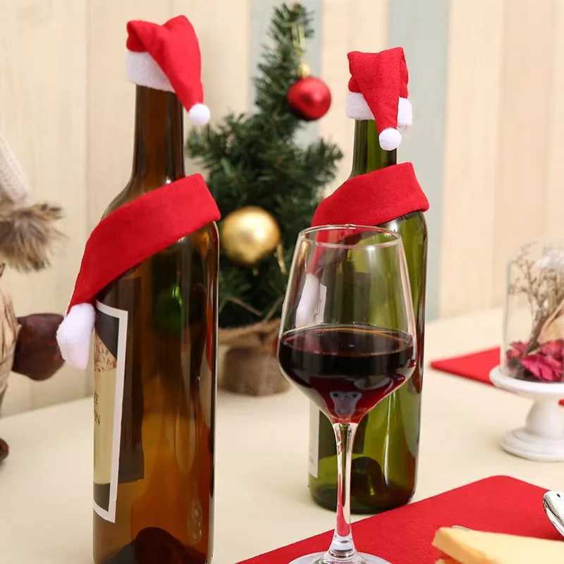 Red wine bottle decorations Christmas scarves and hats Christmas atmosphere decorations For wine bottles and beverage bottlesW251027