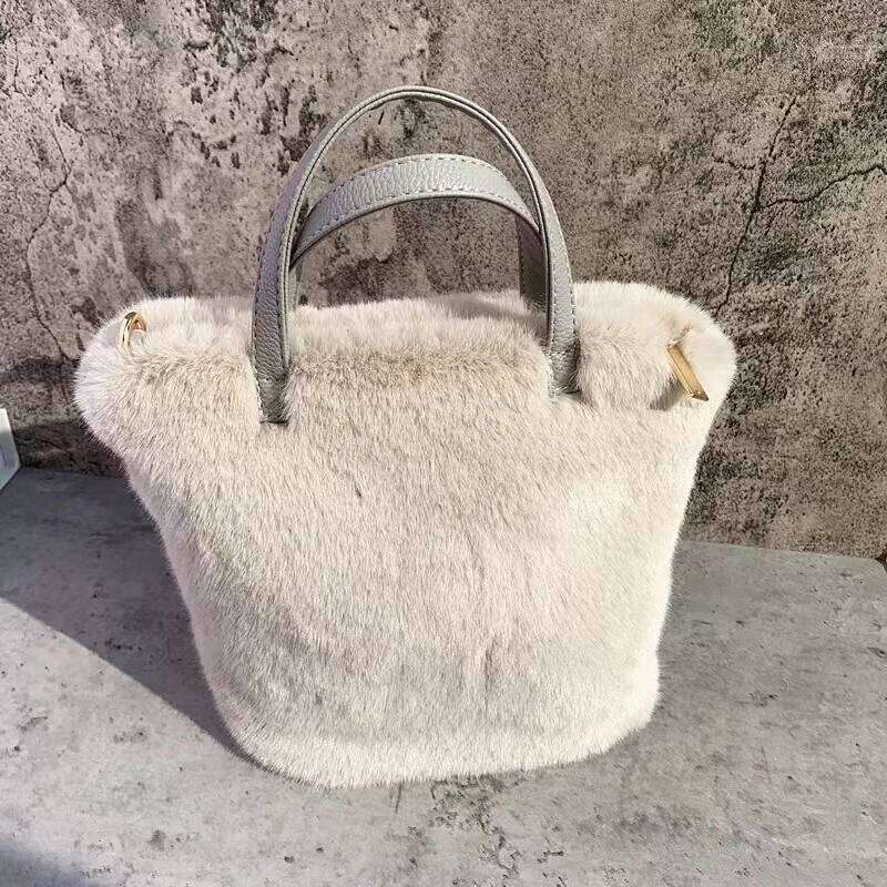 Autumn And Winter New Fashion Brand Faux Fur Handbag For Women, Large Capacity Plush Square Shoulder Crossbody Bag Trendy