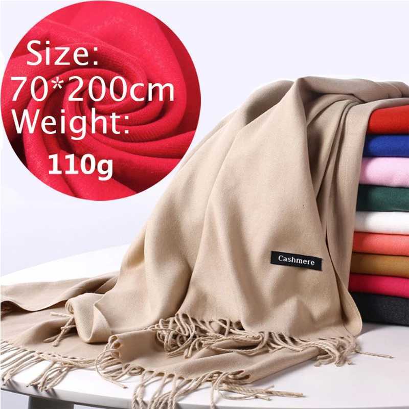 Fashion Solid Color 2021 Designer Wen Scarf Winter Hijabs Tassels Long Lady Shawls Cashmere Like Pashmina Hijabs Scarves WrapsW251027