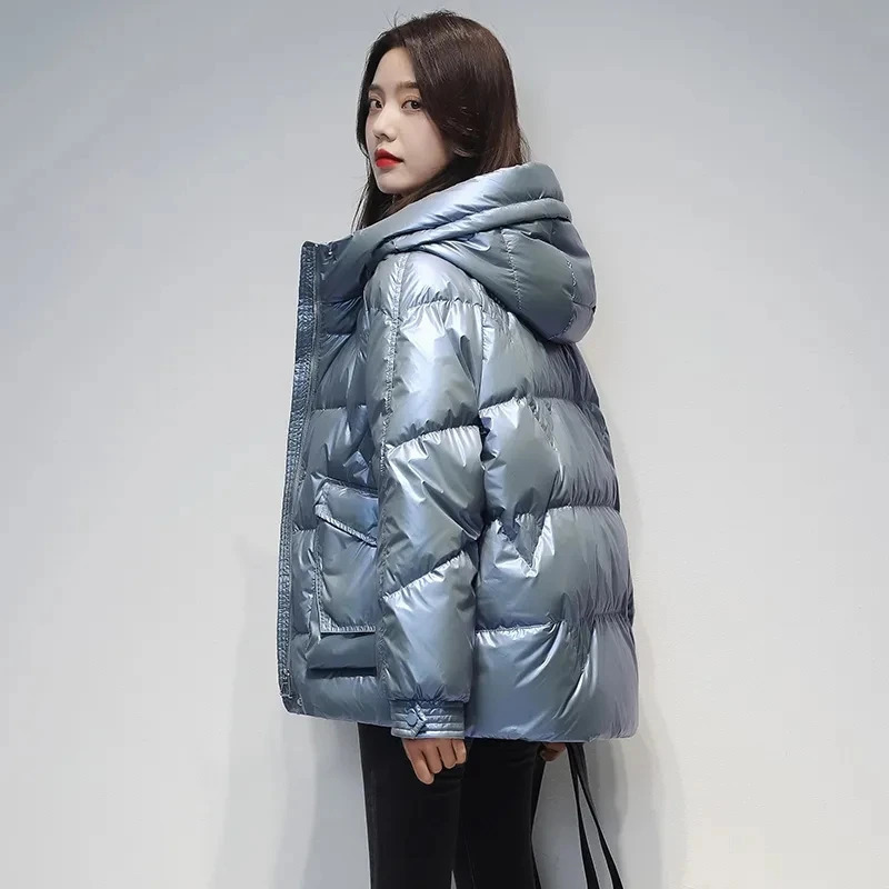 Down Cotton Jacket Hooded Short Comfortable Womens Winter Parka Ladies Coat Versatile Loose Casual Fashion Female 251027